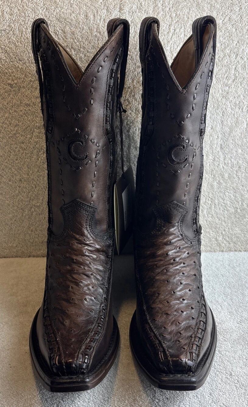 Cuadra Men's Brown 3 Pieces Ostrich Leather Western Boots Size 7 EE 64083